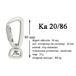 karabińczyk aluminiowy 20mm/86mm