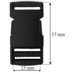 klamra plastikowa czarna 25 mm/57 mm